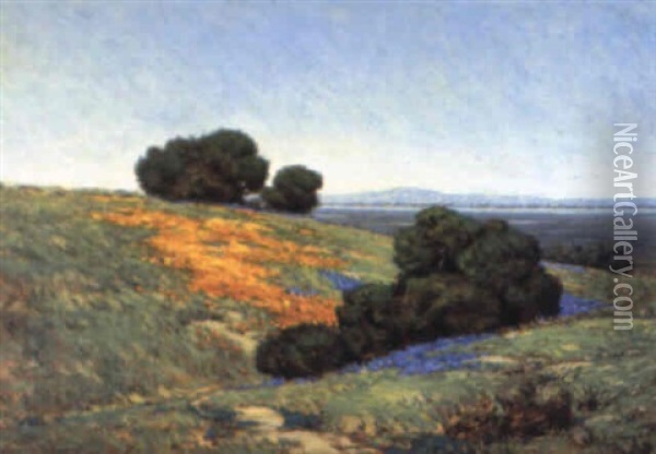 Morning At San Mateo Oil Painting - Granville S. Redmond