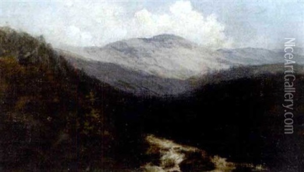 Mountain Landscape With Stream Oil Painting - Hermann Herzog
