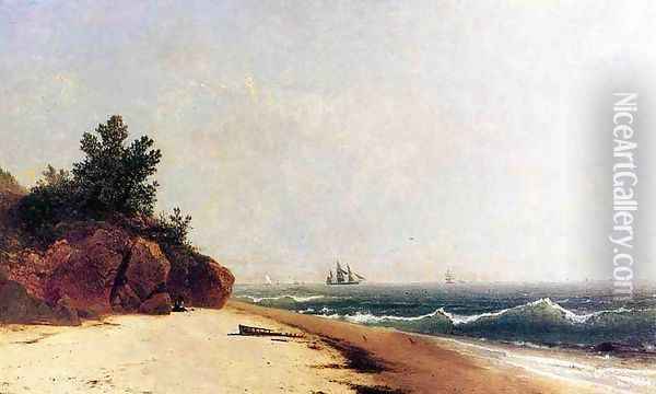 On the Coast, Beverly Shore, Massachusetts Oil Painting - John Frederick Kensett