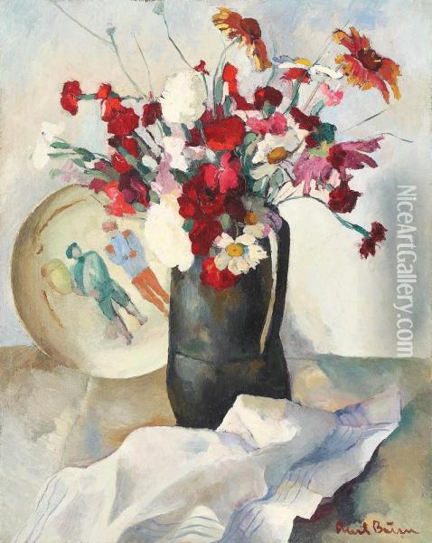 Plain Flowers Oil Painting - Aurel Baesu
