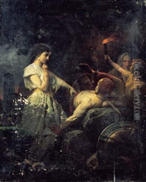 Scene De L'histoire Romaine Oil Painting - Paul Delaroche