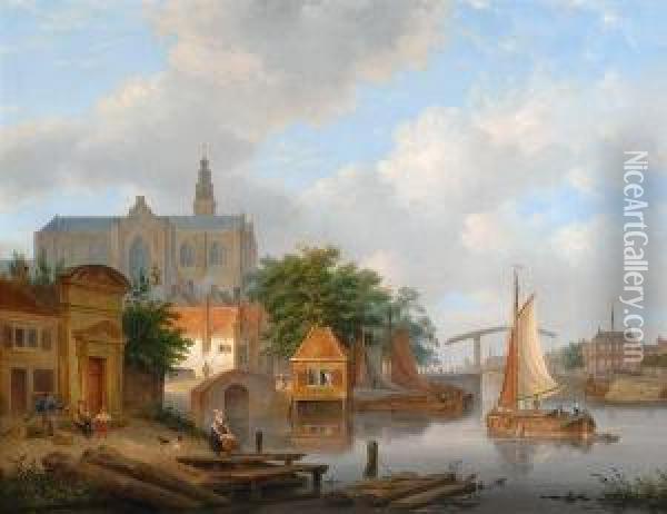View Of A Church Oil Painting - Pieter Daniel van der Burgh