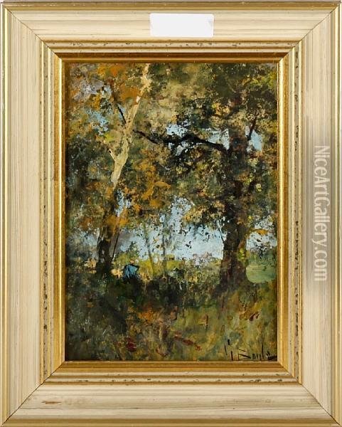 Figures In A Landscape Oil Painting - George A. Boyle