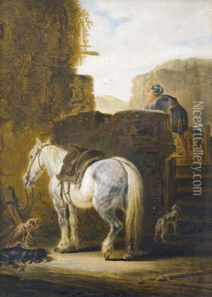 Bauerliche Genreszene Oil Painting - Pieter Wouwermans or Wouwerman
