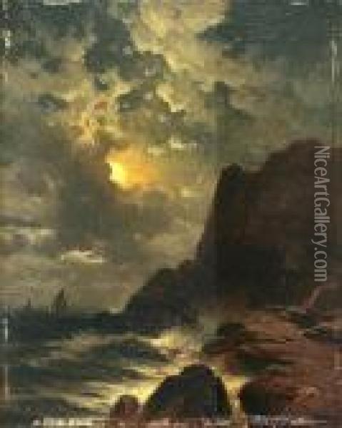 Ships Sailing In The Moonlight Oil Painting - Edward Moran