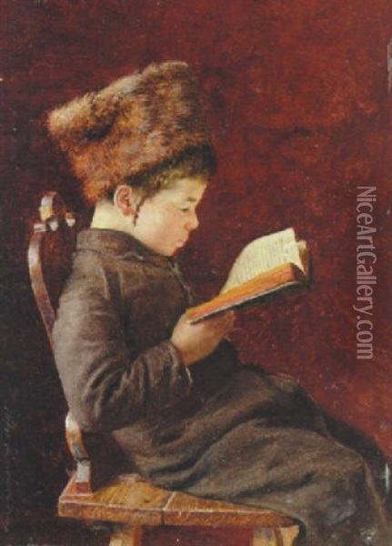 The Young Scholar Oil Painting - Isidor Kaufmann