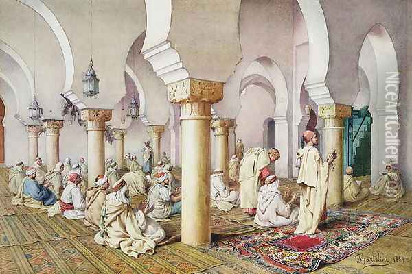 At Prayer in the Mosque 1884 Oil Painting - Filipo or Frederico Bartolini