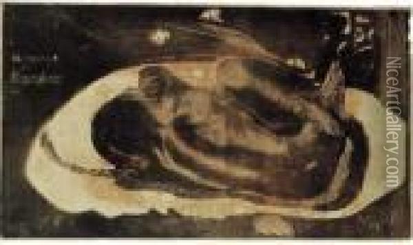 Manao Tupapau (elle Pense Au Revenant). 1893-1894. Oil Painting - Paul Gauguin