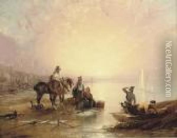 Sunrise, The Morning Catch Oil Painting - Henry Perlee Parker