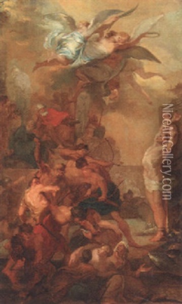 The Martyrdom Of Saint Sebastian Oil Painting - Louis Jean Francois Lagrenee