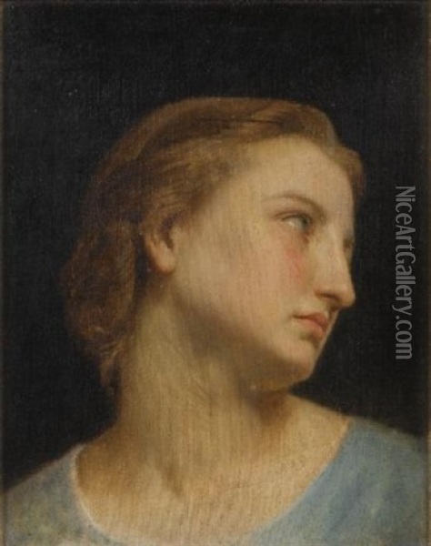 A Woman's Head (philomele Et Progne) (study) Oil Painting - William-Adolphe Bouguereau