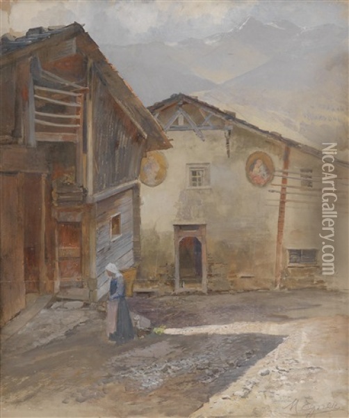 Gehoft In Sudtirol Oil Painting - Marie Egner