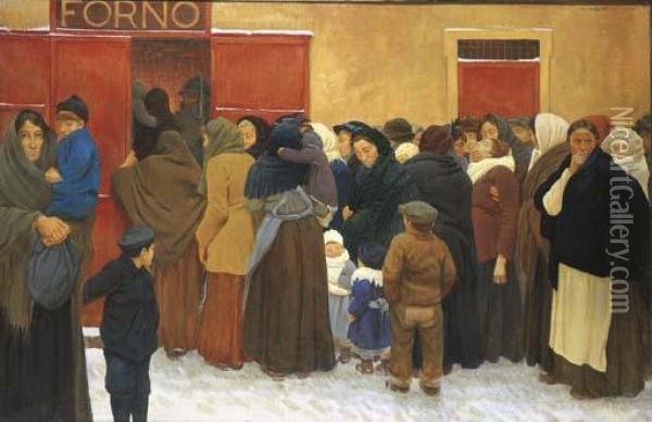 La Fame Oil Painting - Giovanni Costantini