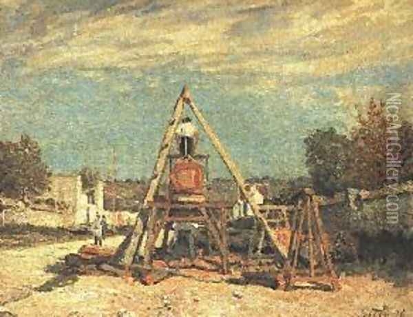 Pit Sawyers Oil Painting - Alfred Sisley