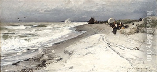 Winterliche Ostsee Oil Painting - Konrad Alexander Mueller-Kurzwelly
