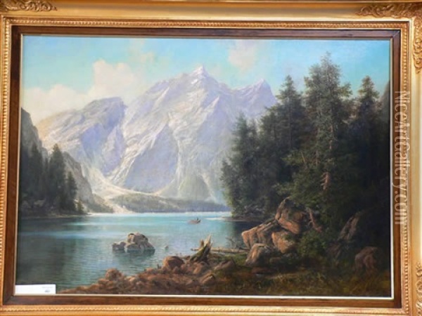 Gebirgslandschaft Mit See Oil Painting - Alfred K.J.O. von Schoenberger