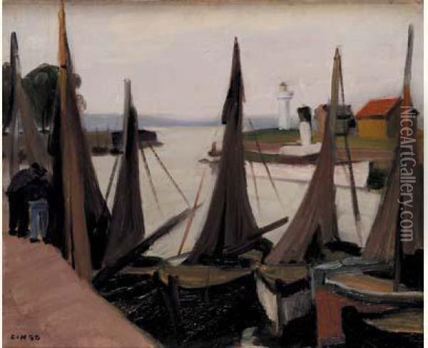 Le Port De Honfleur Oil Painting - Jules Emile Zingg