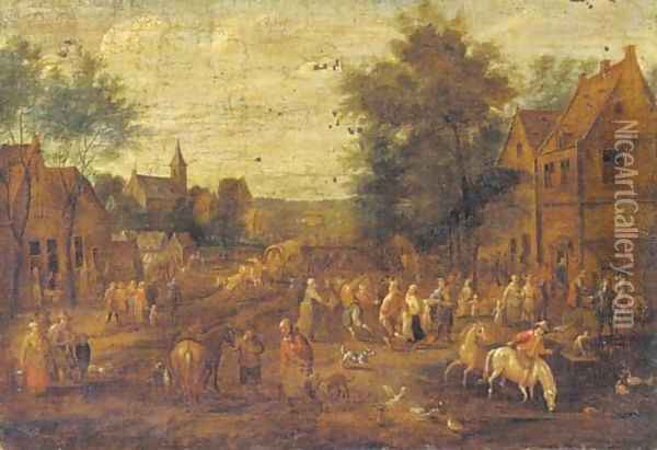 A village kermesse Oil Painting - Alexander van Bredael