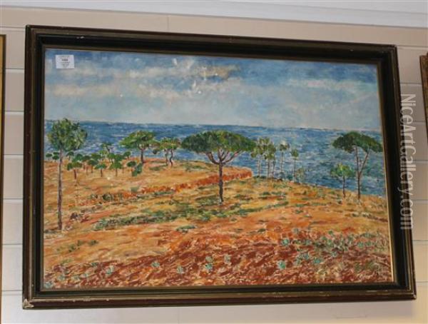 Mediterrenean Landscape Oil Painting - Charles Edward Gribbon