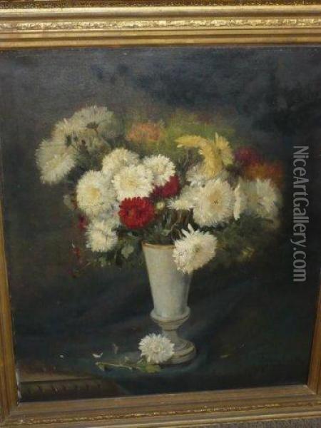 Bouquet De Fleurs. Oil Painting - Paul Gagneux