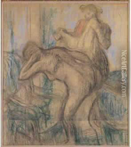 La Sortie Du Bain, 1895-1898 Oil Painting - Edgar Degas