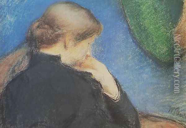 Study of a Woman Sitting Oil Painting - Wladyslaw Slewinski
