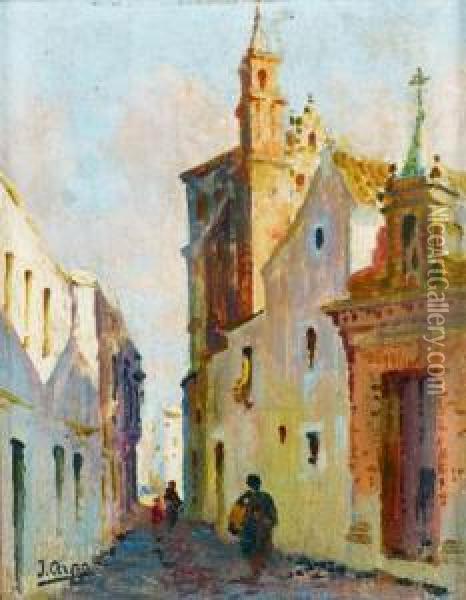 Calle Andaluza Oil Painting - Jose Arpa Y Perea