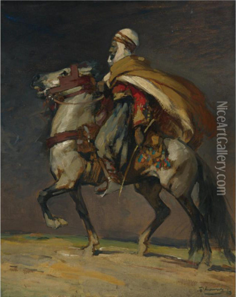 An Algerian Horseman Oil Painting - Henri Deluermoz