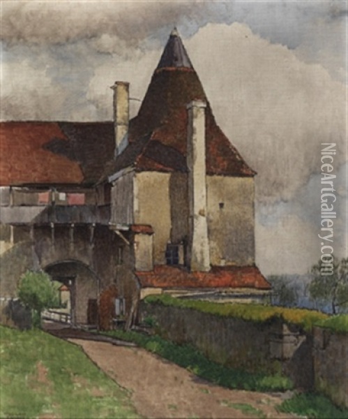 Alter Turm In Burghausen Oil Painting - Ferdinand Brunner