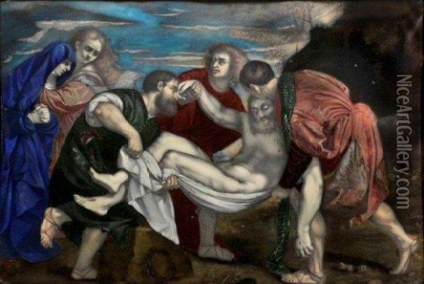 Mise Au Tombeau Oil Painting - Tiziano Vecellio (Titian)