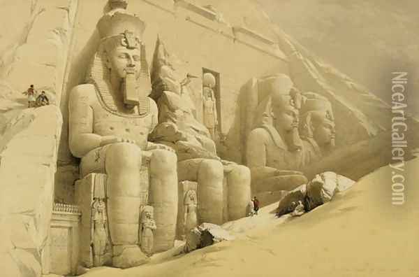 The Great Temple of Abu Simbel, Nubia, from Egypt and Nubia, Vol.1 Oil Painting - David Roberts