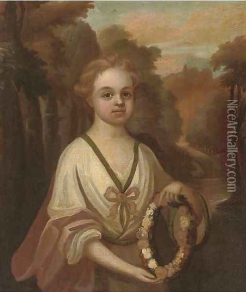 Portrait of a young girl Oil Painting - Charles D'Agar