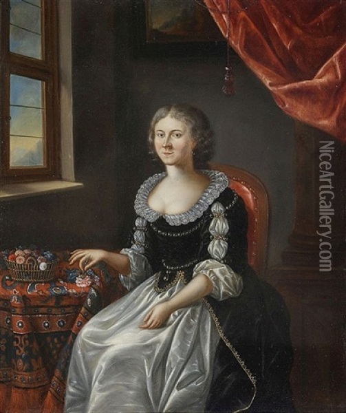Sitzende Dame Am Fenster Oil Painting - Joseph Dorn