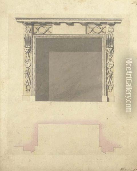 Design For A Chimney-piece Oil Painting - William Chambers
