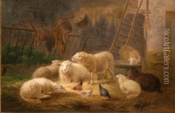 The Sheep Fold Oil Painting - Albert Smets