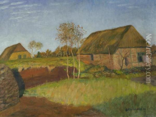 Moorhutte Im Herbst Oil Painting - Otto Modersohn