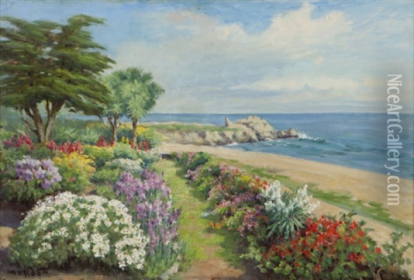 Lover's Point, Pacific Grove Oil Painting - William C. Adam