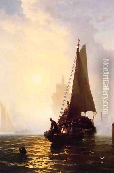 Bringing in the Catch Oil Painting - Edward Moran