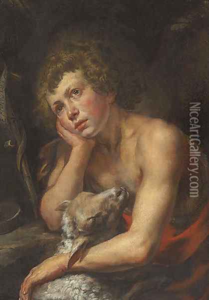 Saint John the Baptist in the wilderness Oil Painting - School Of Brussels
