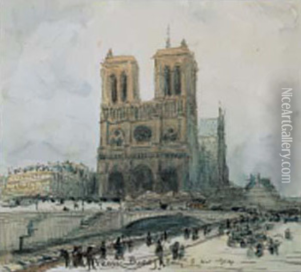 Notre-dame De Paris Oil Painting - Frank Myers Boggs