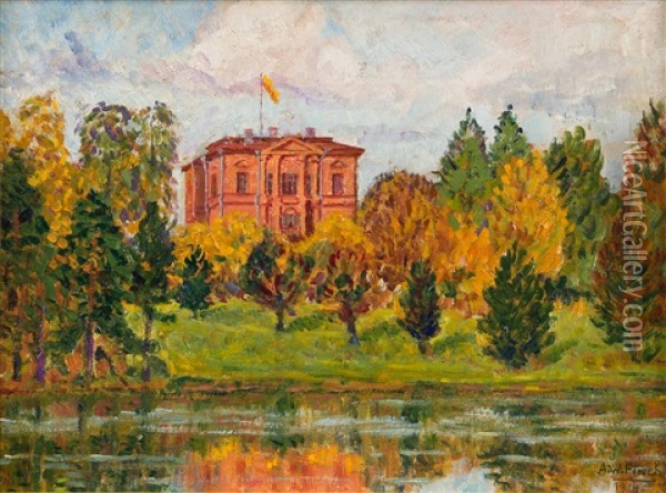 Kellokoski Manor In Tuusula Oil Painting - Alfred William (Willy) Finch