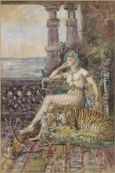 La Princesse Au Tigre Oil Painting - Horace de Callais