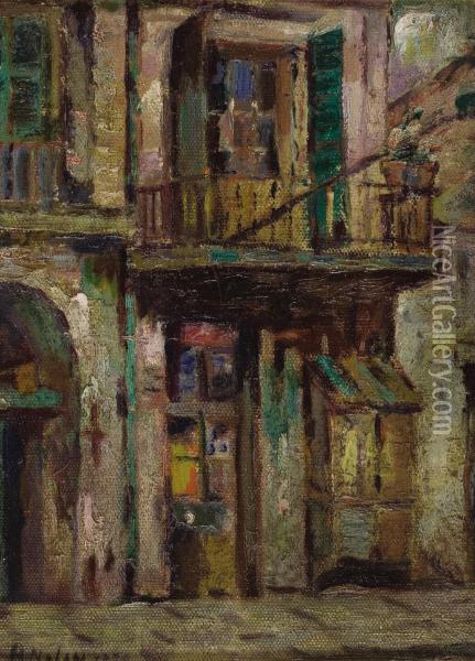 New Orleans Street Scene Oil Painting - Harry Armstrong Nolan