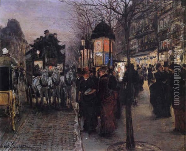 Vue De Paris Oil Painting - Giovanni Lessi