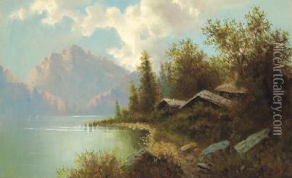 Seelandschaft Oil Painting - August Lang