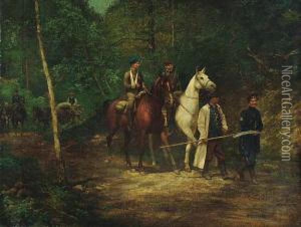 Powstancy 1863 Roku Oil Painting - Ryszard Okninksi