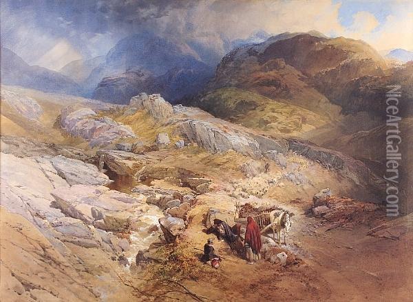 Scene In Glencoe, Argyll Oil Painting - Thomas Miles Richardson