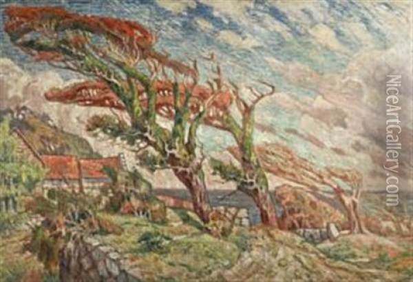 Landskap Med Traer Oil Painting - Karl Edvard Diriks