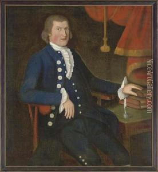 Portrait Of John Sherman (1750-1802) Oil Painting - The Sherman Limner