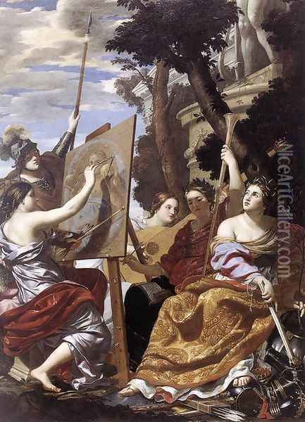 Allegory of Peace c. 1627 Oil Painting - Simon Vouet